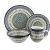 Blue Rose Polish Pottery Tuscany 16 Piece Dinner Set