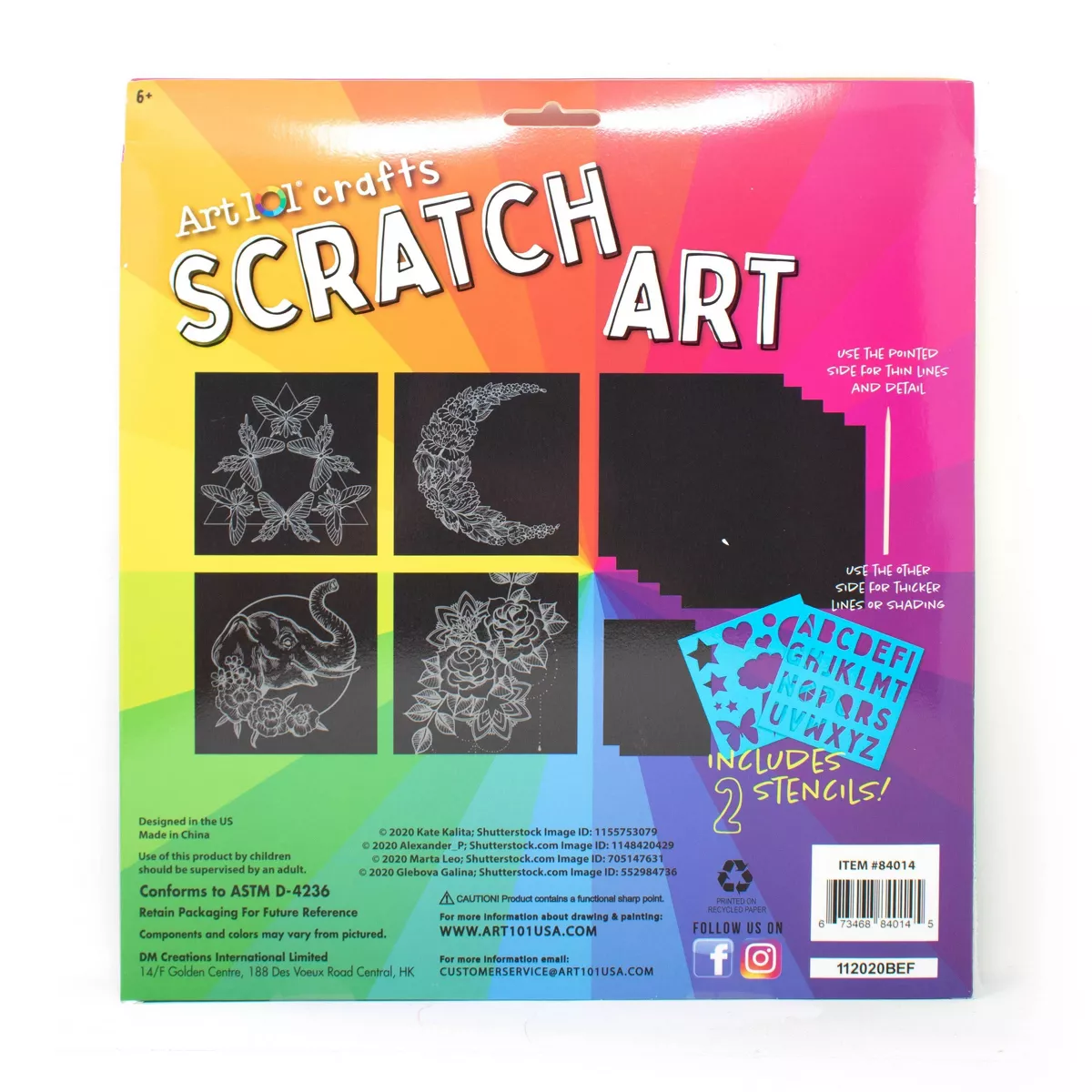 14pc Art 101 Crafts Scratch Art - DM Creations