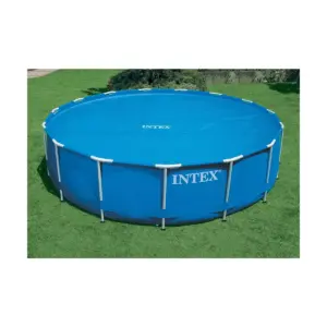 Intex 29024E 16 Foot Above Ground Swimming Pool Solar Cover with Carry Bag, Blue