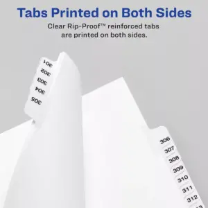 Avery-Style Preprinted Legal Side Tab Divider Exhibit G Letter White 25/Pack 01377