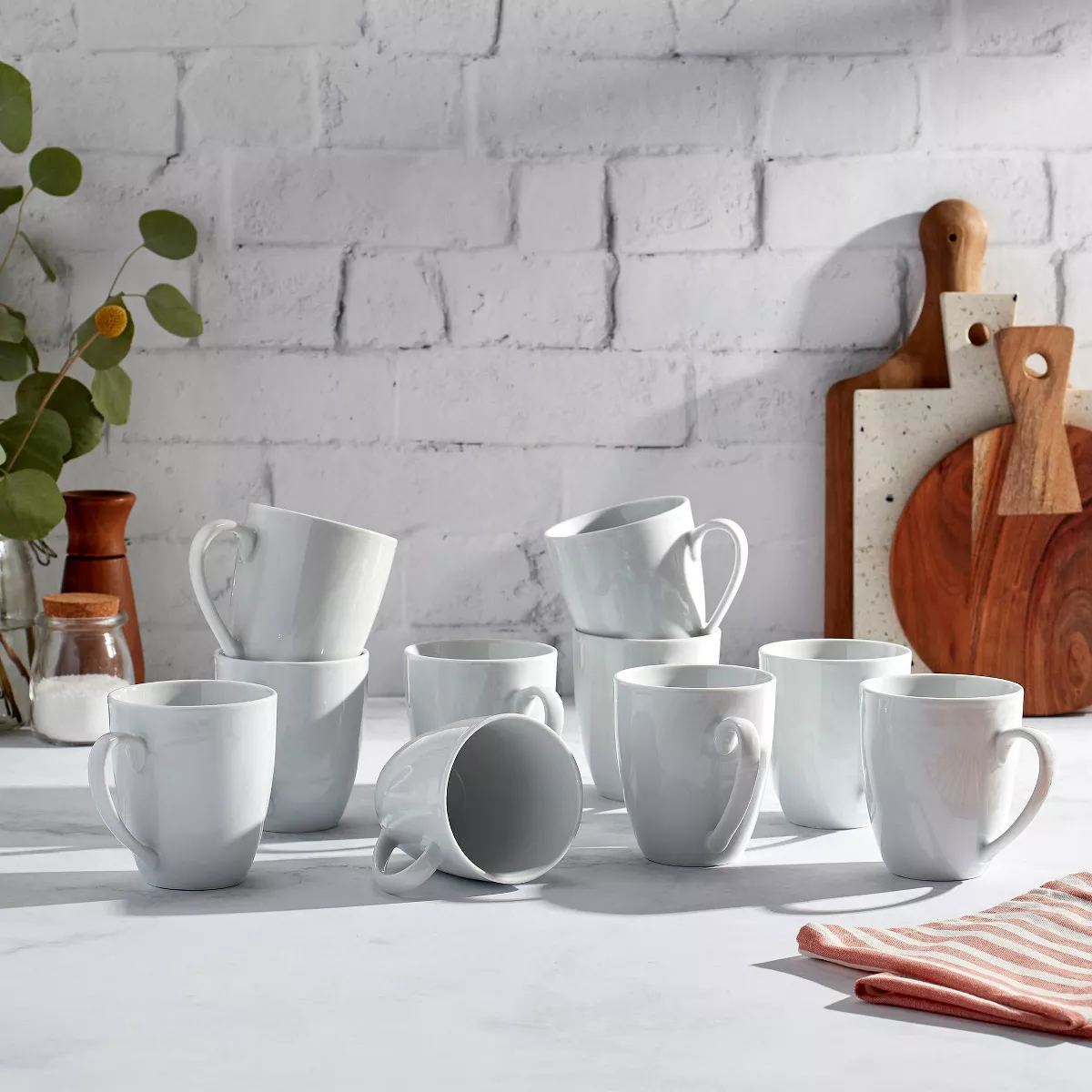 13oz 10pk Porcelain Catering Mugs White - Tabletops Gallery