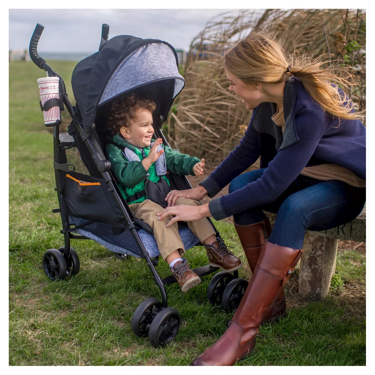 Summer Infant 3Dtote Convenience Stroller (Black/Gray)