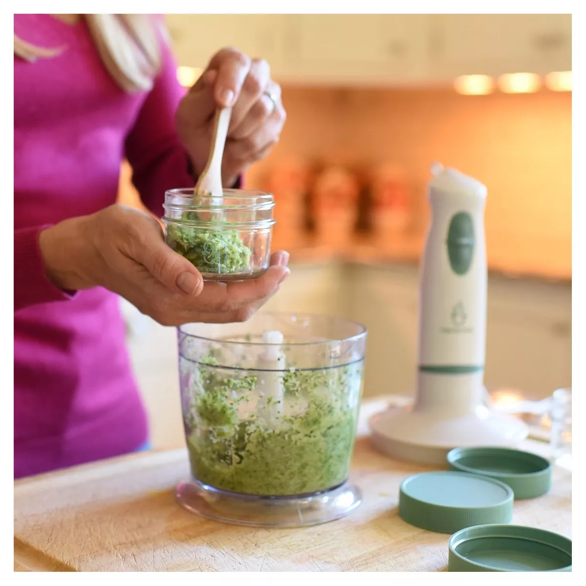 Sage Spoonfuls Puree & Blend Baby Food Immersion Blender & Processor - White