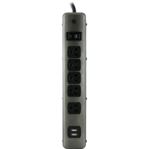 General Electric 5 Outlet Designer Brushed Nickel Surge Protector