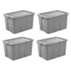 Sterilite Tuff1 30 Gallon Plastic Storage Tote Container Bin w/ Lid (4 Pack)