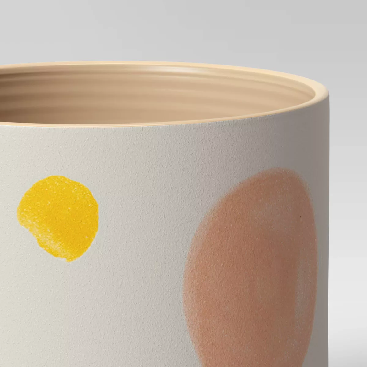 8" Ceramic Stoneware Planter White with Yellow/Pink Dots - Project 62™