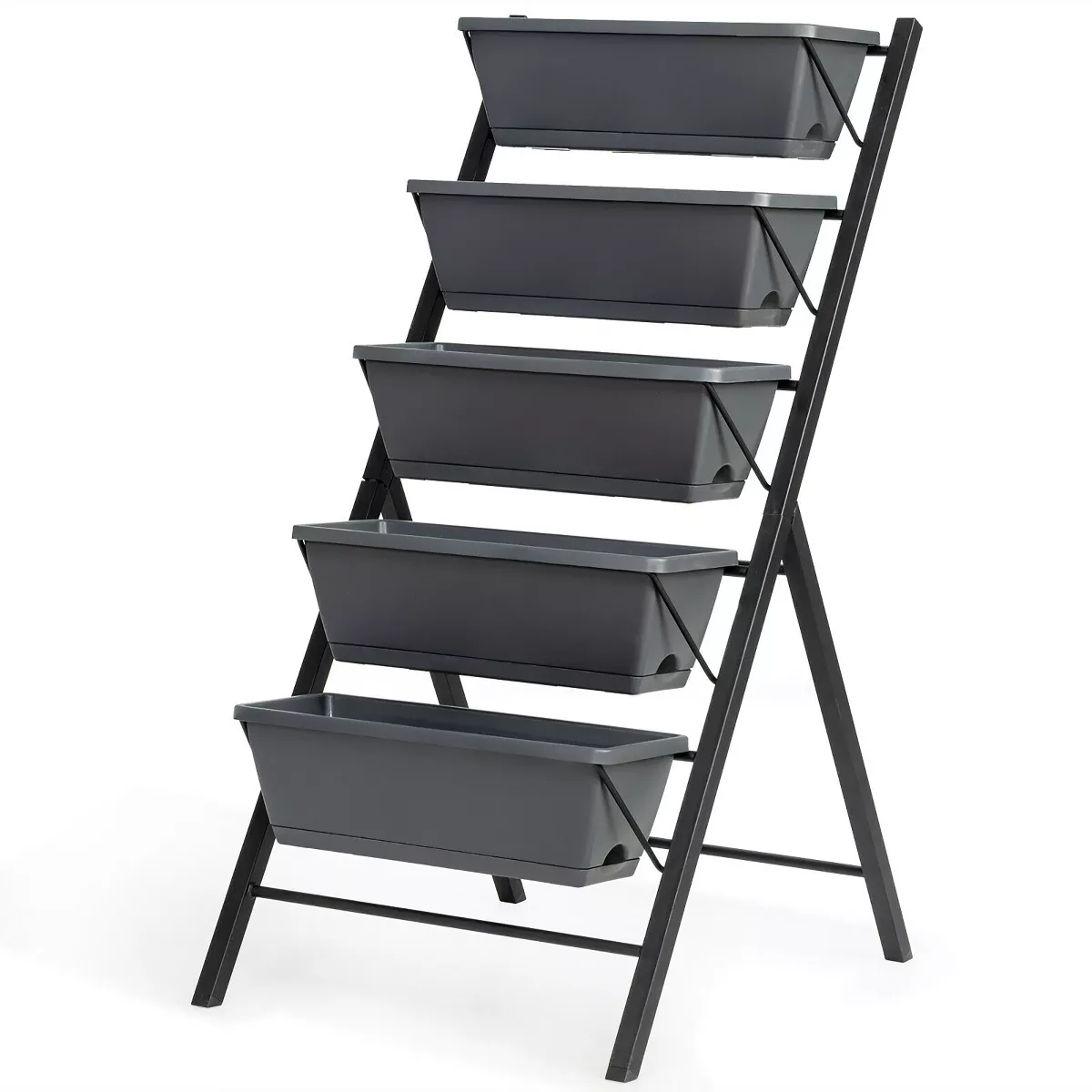 Costway 4 FT Vertical Raised Garden Bed 5-Tier Planter Box for Patio Balcony Flower Herb