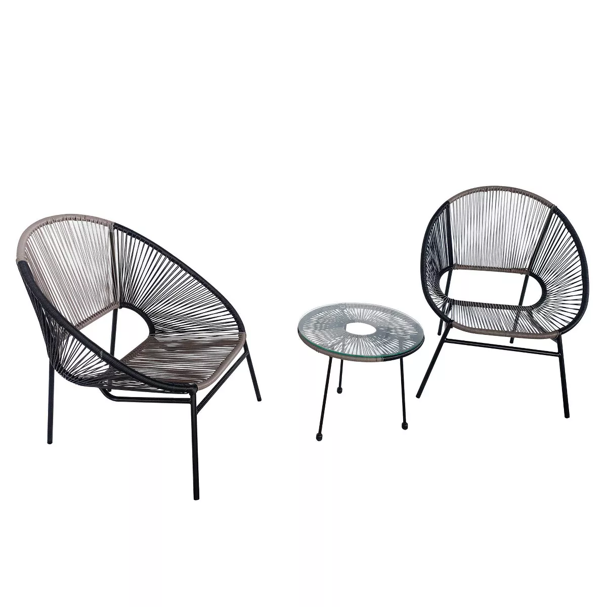 Outdoor 3pc Conversation Set - Black - TK Classics