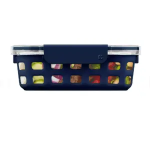 Ello 3.4 Cup Glass Food Container - Navy