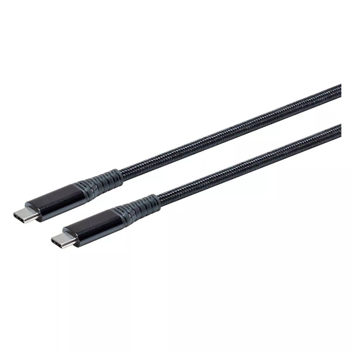 Monoprice Durable USB 3.2 Gen 2 Type-C Data and Power Kevlar Reinforced Nylon-Braid Cable - 1 Meter - Black | 5A/100W - AtlasFlex Series