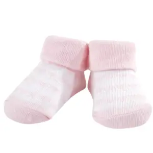 Hudson Baby Infant Girl Cotton Bib and Sock Set 5pk, Hip Bunny, One Size