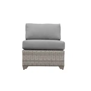 Fairmont 8pc Patio Sectional Seating Set with Club Chairs & Cushions - Gray - TK Classics