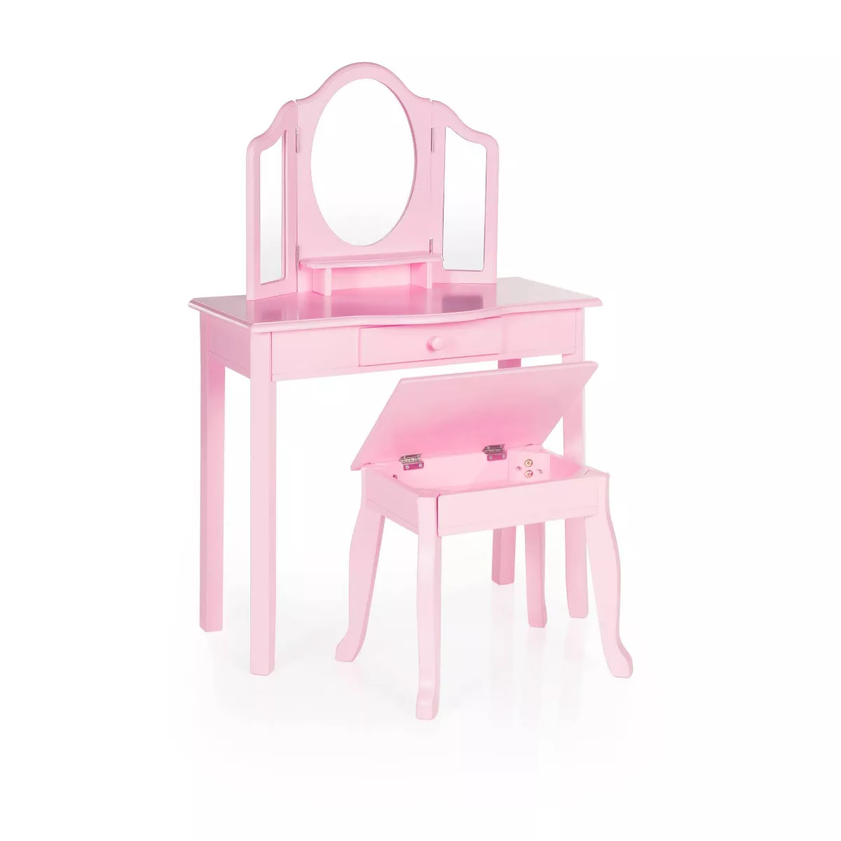 Kids' Classic Vanity and Stool Pink - Guidecraft