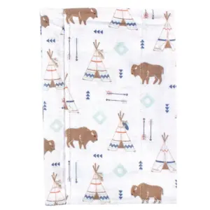 Hudson Baby Infant Boy Cotton Flannel Burp Cloths 4pk, Teepee, One Size
