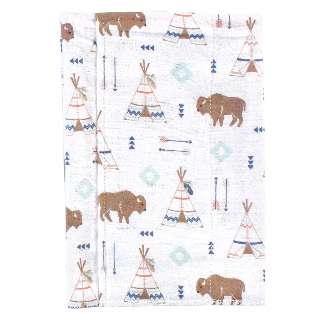 Hudson Baby Infant Boy Cotton Flannel Burp Cloths 4pk, Teepee, One Size