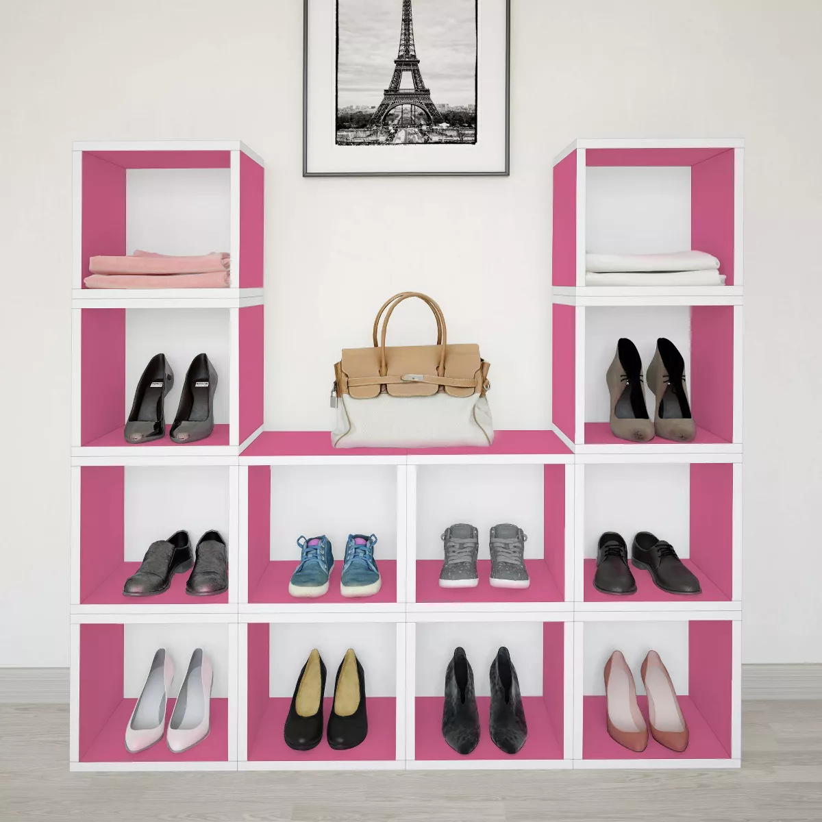Way Basics Stackable Eco Cube Storage Cubby Organizer - Pink