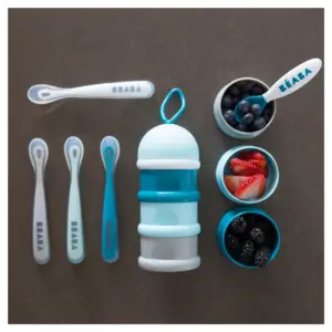 Beaba First Stage 4pk Silicone Spoon - Rain