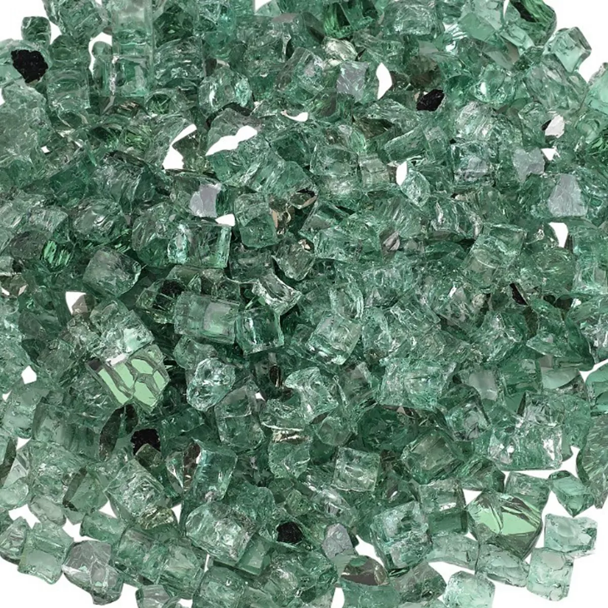 American Fireglass 10 LB Bag 1/2 Inch Reflective Fireplace & Firepit Fire Glass, Evergreen