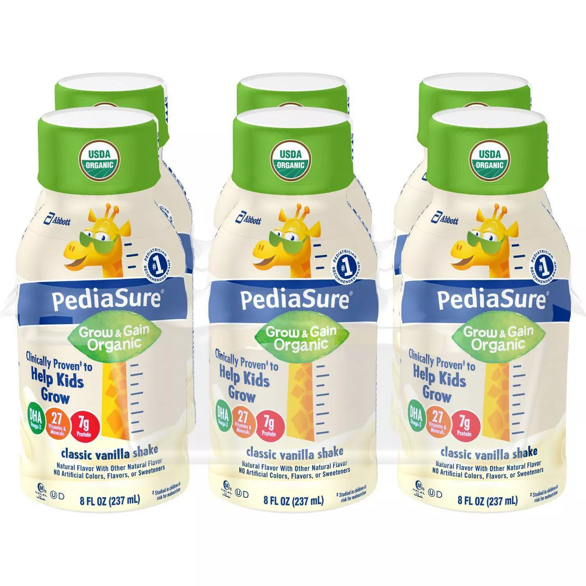 PediaSure Organic Kids Nutritional Vanilla Shake - 6pk/48 fl oz