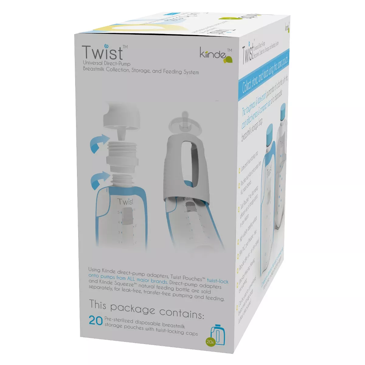 Kiinde 20ct Twist Breast Milk Storage Pouch