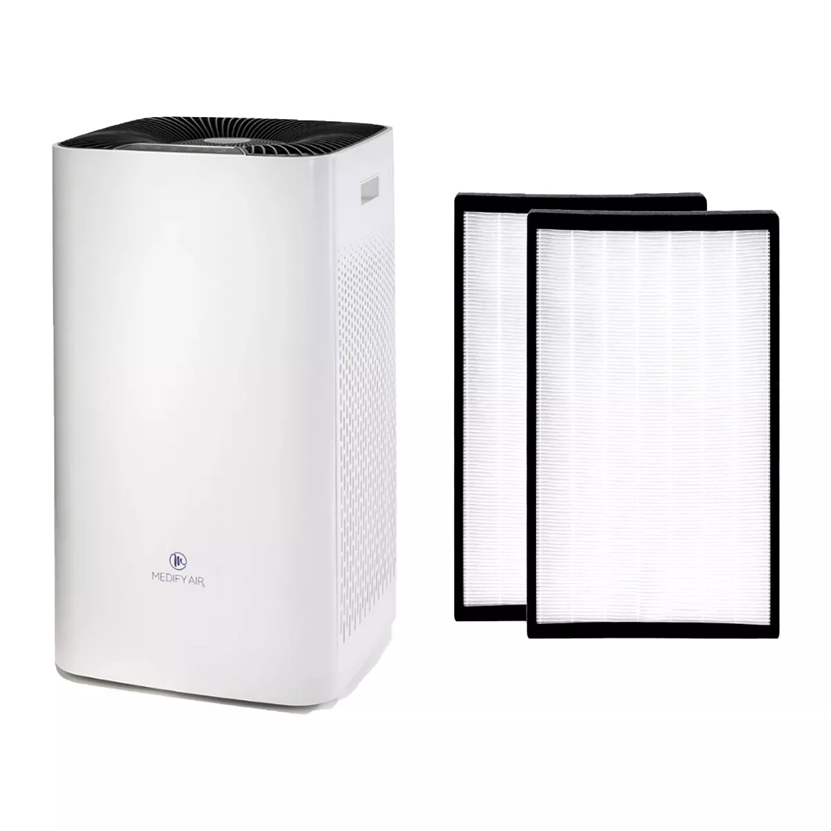 Medify Air MA-112 V2.0 Portable Large Room Home Air Purifier with True HEPA Filter and MA-112 Replacement Filter Set (1 Pair)