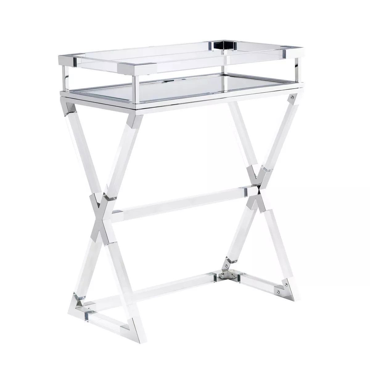 Brierlyn Serving Tray Table Nickel - Aiden Lane