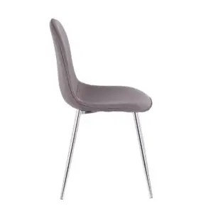 Set of 2 Pebble Contemporary Dining Chairs Chrome/Charcoal - LumiSource