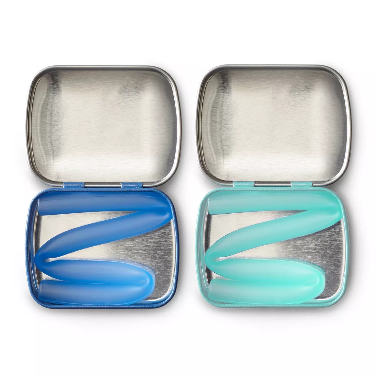 GoSili 2pk Reusable Standard Straw Tins Cobalt/Mint