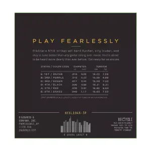 D'Addario NYXL1046 Light 3-Pack Electric Guitar Strings