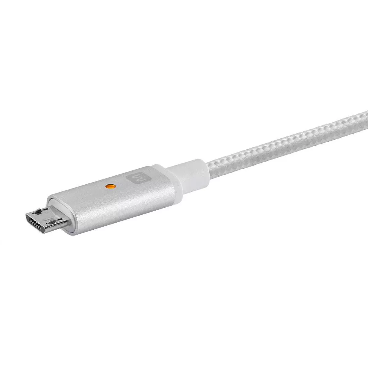 Monoprice USB-A to Micro B Cable - 3 feet - white, 2.4A - Luxe Series