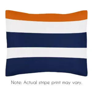 Twin Stripe Comforter Set Navy/Orange - Sweet Jojo Designs