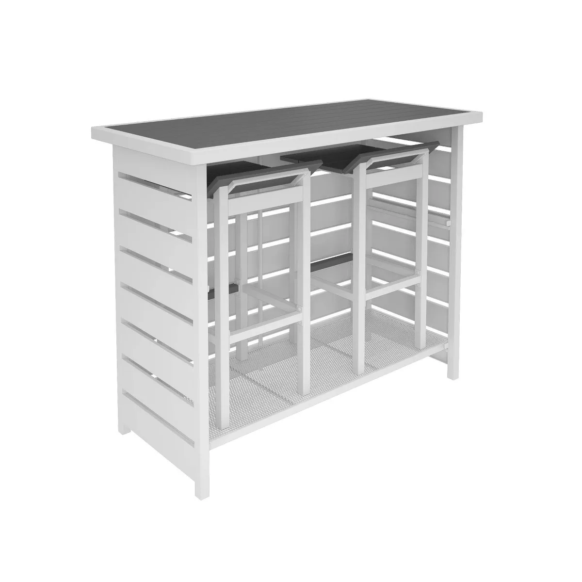 Ariesa 3pc Outdoor Bar Set - White & Gray - CosmoLiving