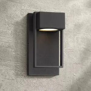 Possini Euro Design Modern Outdoor Wall Light Fixture LED Textured Black 9 1/2