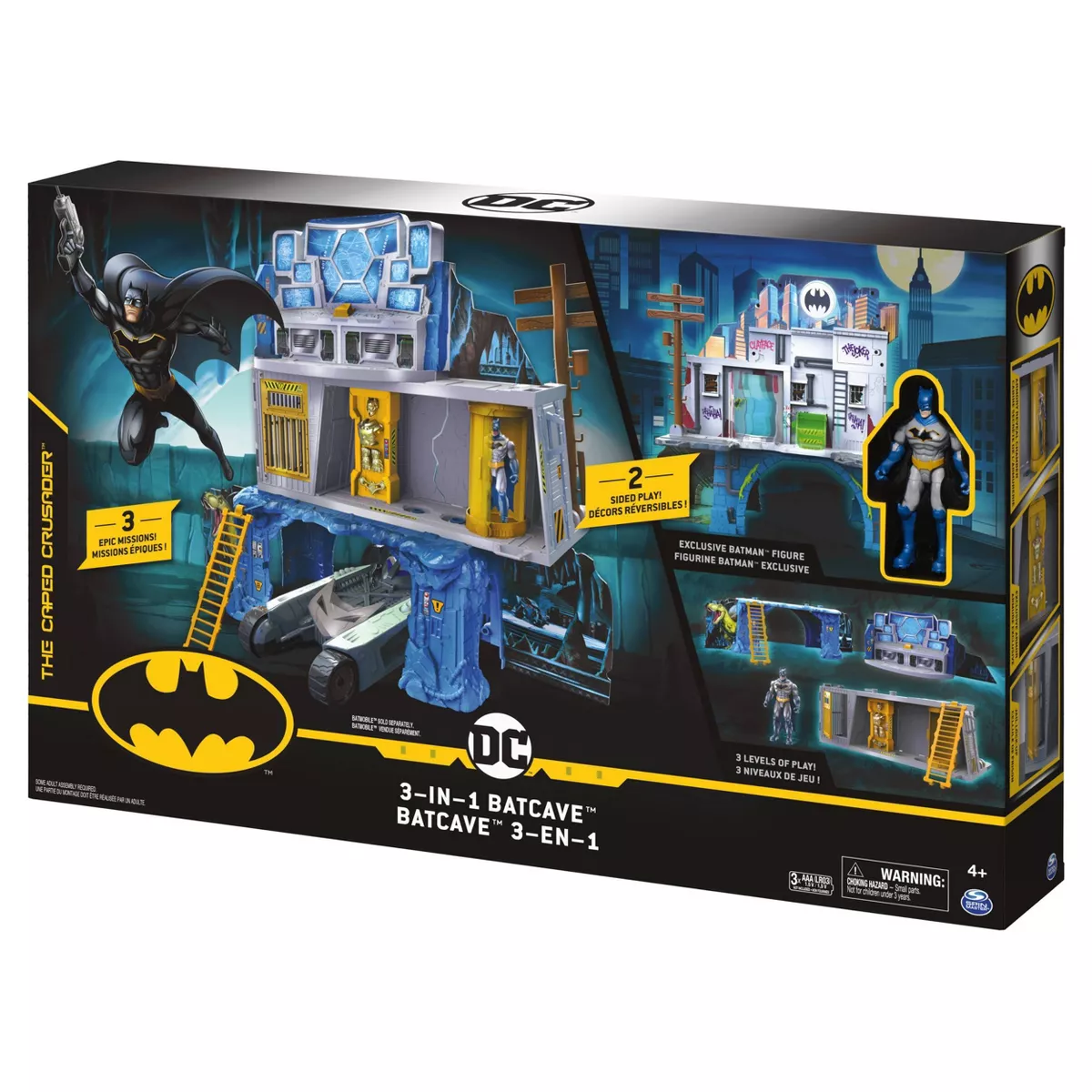 BATMAN 3-in-1 Batcave Playset with Exclusive 4