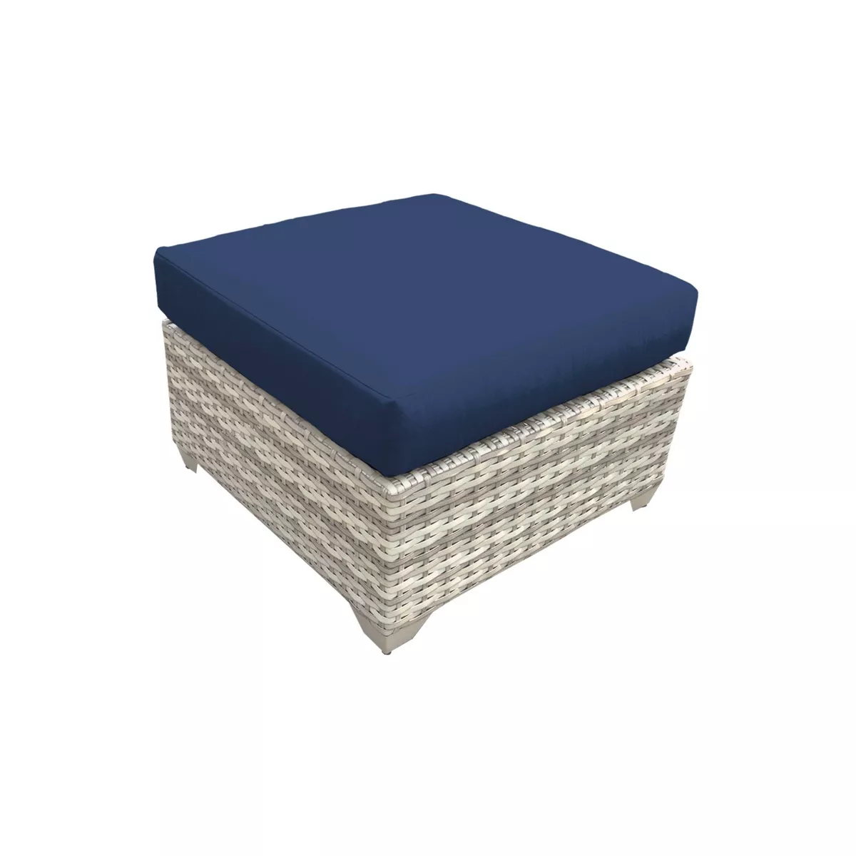 Fairmont 8pc Patio Sectional Seating Set with Club Chairs & Cushions - Navy - TK Classics