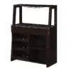 Uptown Wine Bar with Cabinet Faux Black Marble/Espresso - Breighton Home