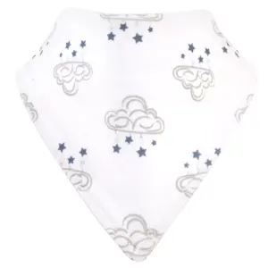 Hudson Baby Infant Boy Cotton Bib and Sock Set 5pk, Cloud Mobile Blue, One Size