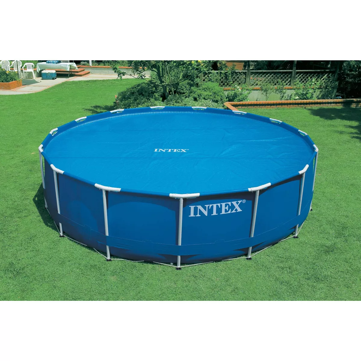 Intex 18 Foot Round Vinyl Solar Cover + 18 Foot UV Resistant Debris Cover