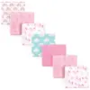 Luvable Friends Baby Girl Cotton Flannel Receiving Blankets, Rainbow, One Size