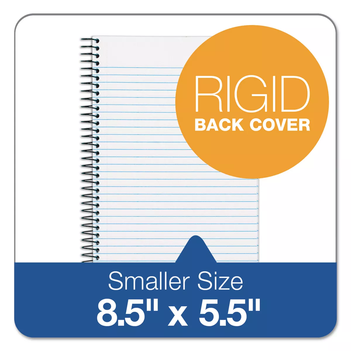 Tops Classified Colors Notebook Graphite Cover 5 1/2 x 8 1/2 White 100 Sheets 73507