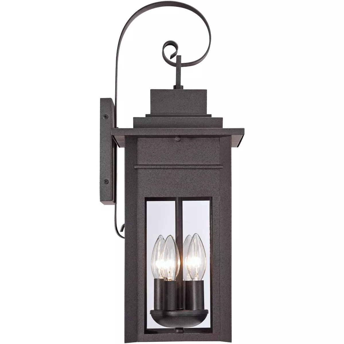 Franklin Iron Works Traditional Outdoor Wall Light Fixture Black Specked Gray Carriage 21