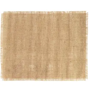 Brown Woven Burlap Table Placemat “Coffee, Anyone?” Dining Table Mat for Kitchen Party Decor (17.7 x 13.8 in)
