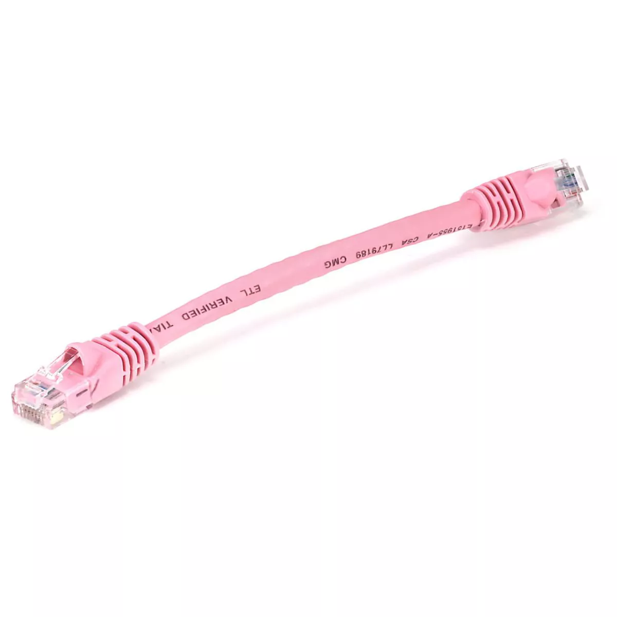 Monoprice Flexboot Cat5e Ethernet Patch Cable - Network Internet Cord - RJ45, Stranded, 350Mhz, UTP, Pure Bare Copper Wire, 24AWG, 30ft, Pink