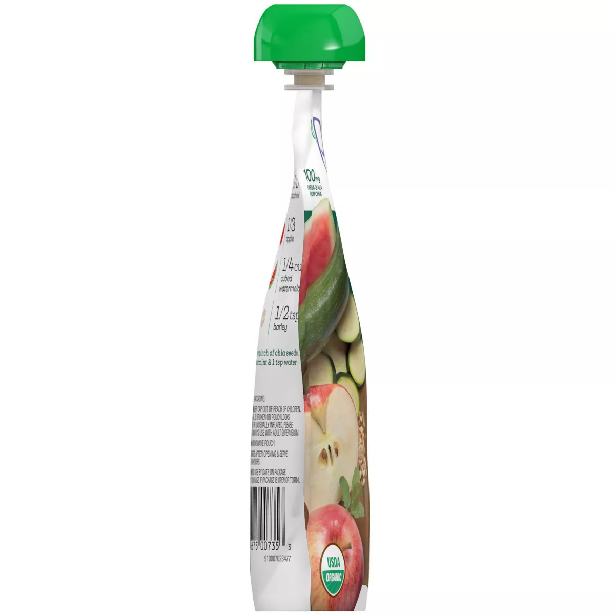 Plum Organics Mighty Veggie Zucchini Apple Watermelon & Barley Baby Food Pouch - 4oz