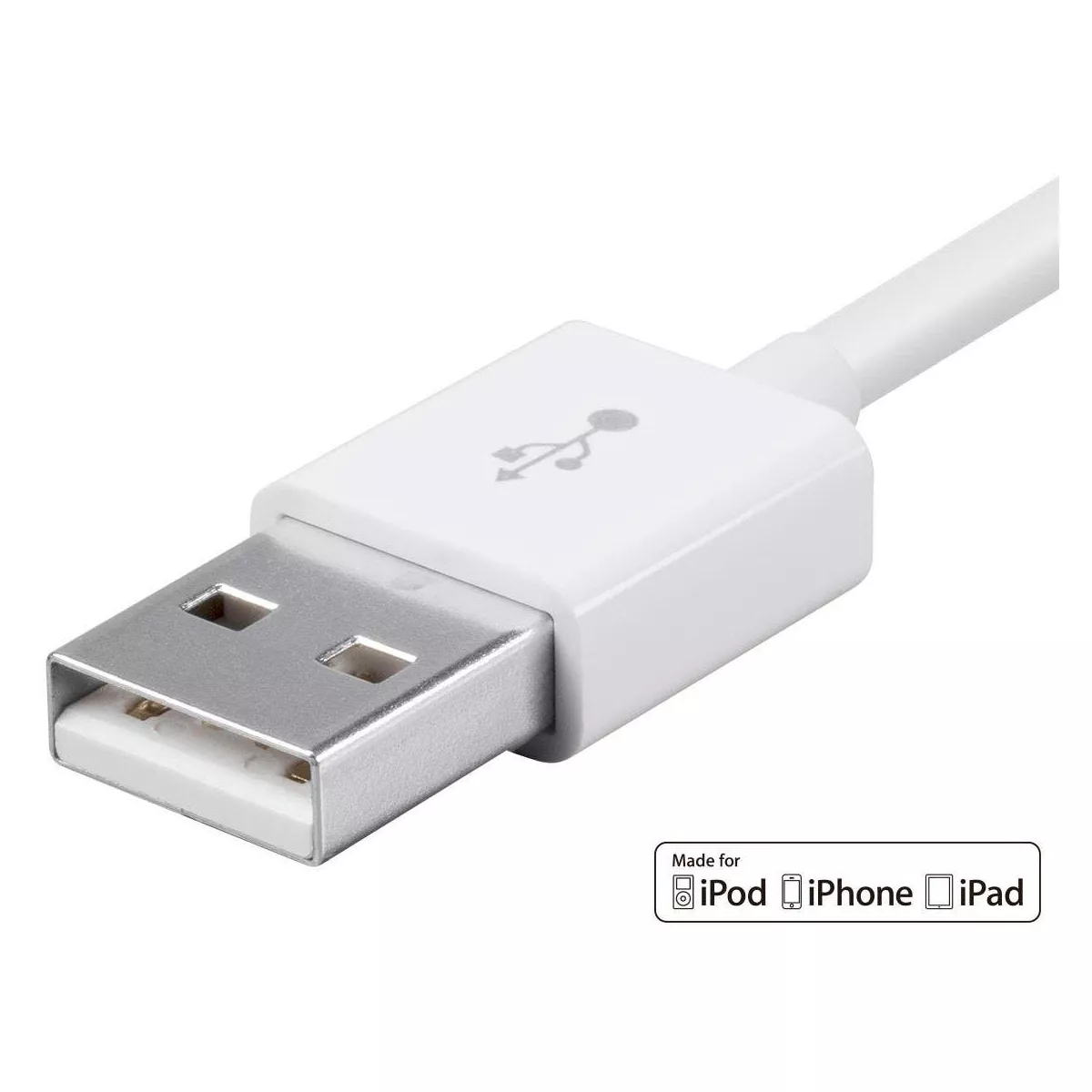 Monoprice Apple MFi Certified Lightning to USB Charge & Sync Cable - 10 Feet - White | iPhone X, 8, 8 Plus, 7, 7 Plus, 6, 6 Plus, 5S - Select Series