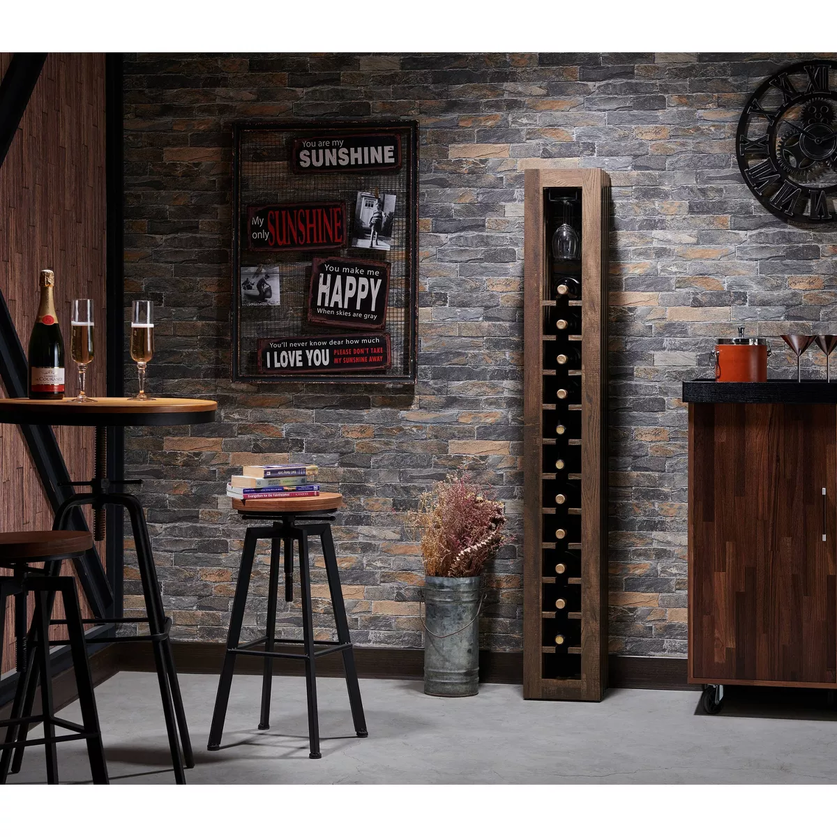 Disty 11 Rack Wine Tower Oak - miBasics