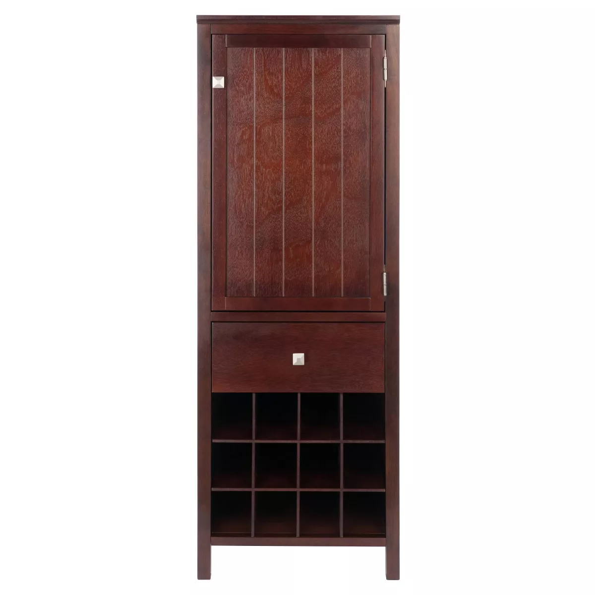 Brooke Cupboard 1 Drawer and Wine Holder Walnut - Winsome