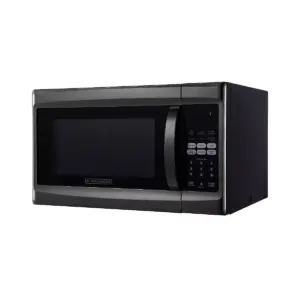 Black+Decker 1000 Watt 1.3 Cubic Feet Microwave with Digital Touch Controls and Display, Black Stainless Steel