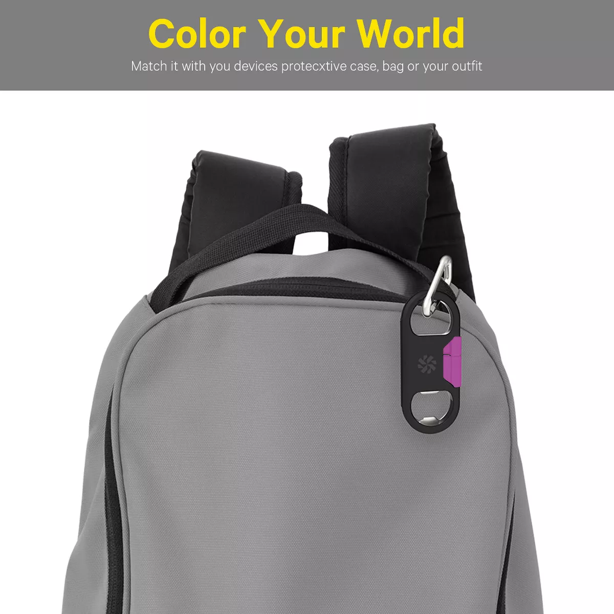 Kanex GoBuddy+ Micro-USB ChargeSync Cable with Bottle Opener - Black/Purple