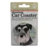 Car Coaster 2.5" Schnauzer Uncropped Coaster Absorbent E & S Pet - Coasters